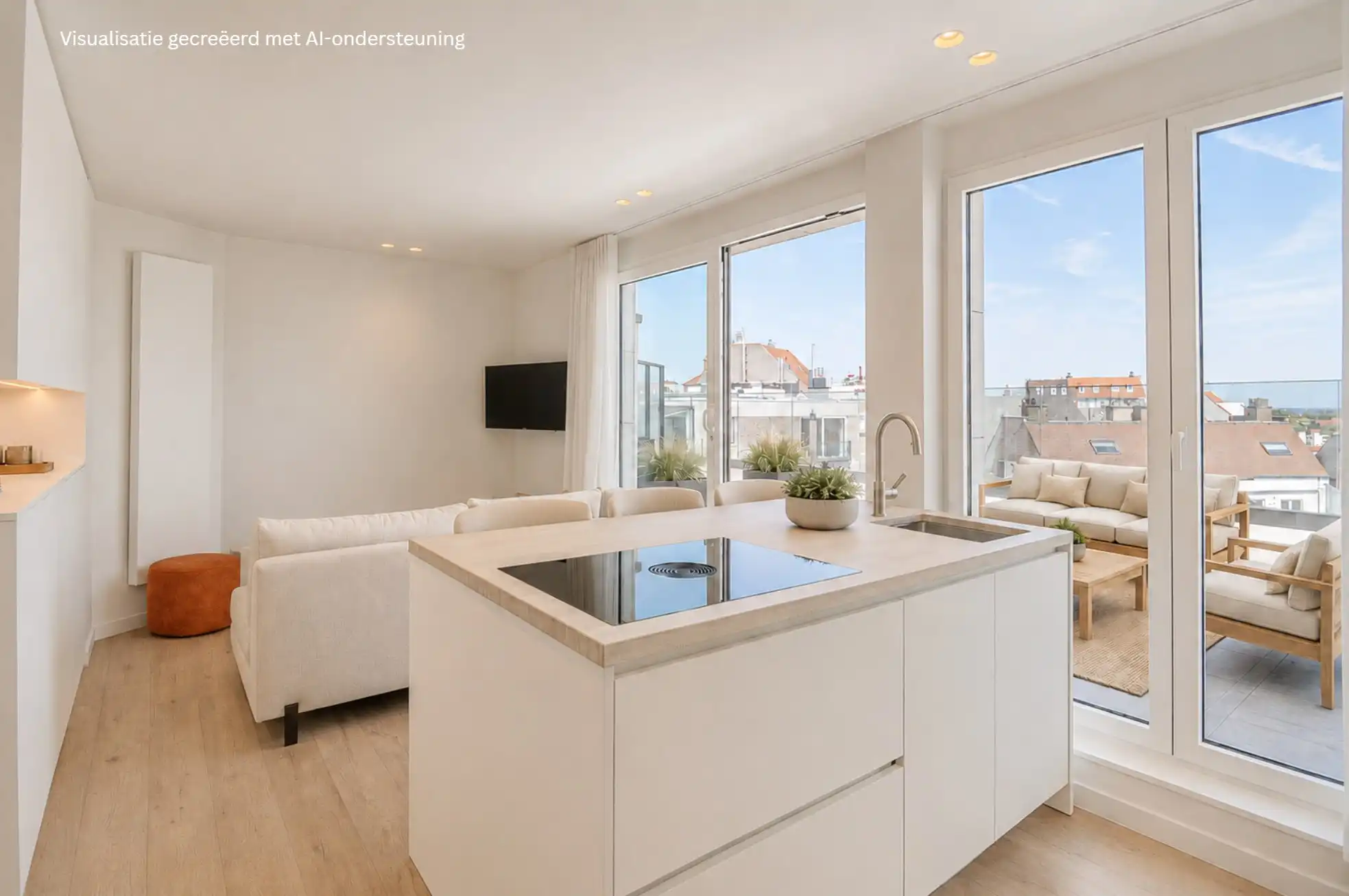Volledig gerenoveerd dakappartement met een terras van ongeveer 45 m². foto 2
