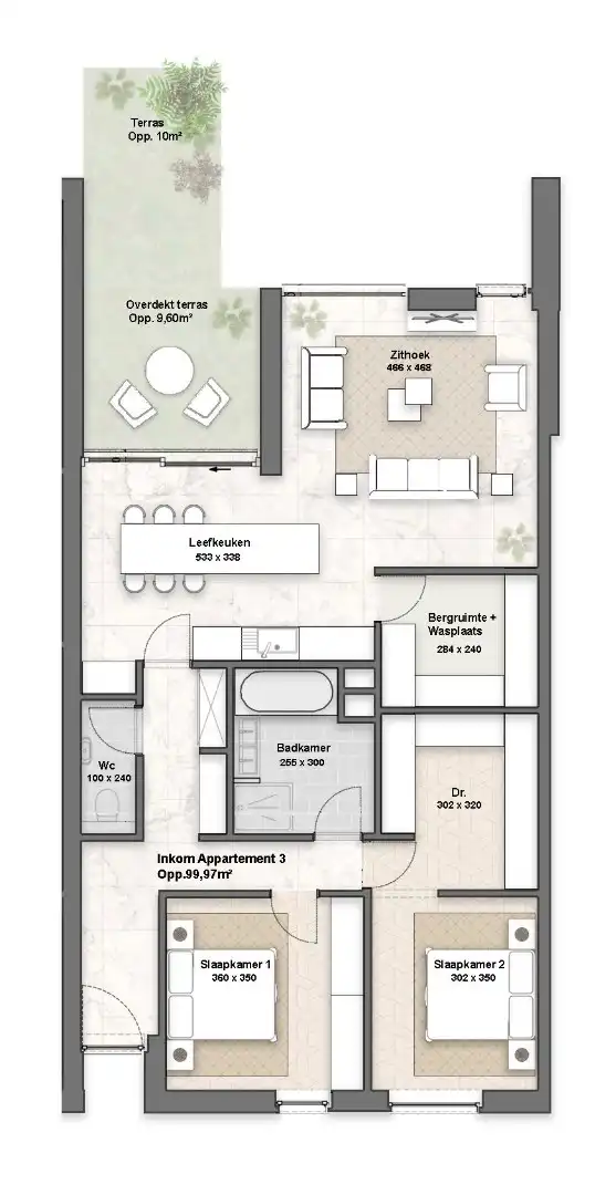 Stijlvol nieuwbouw gelijkvloersappartement met 2 slaapkamers en privé tuin foto 2