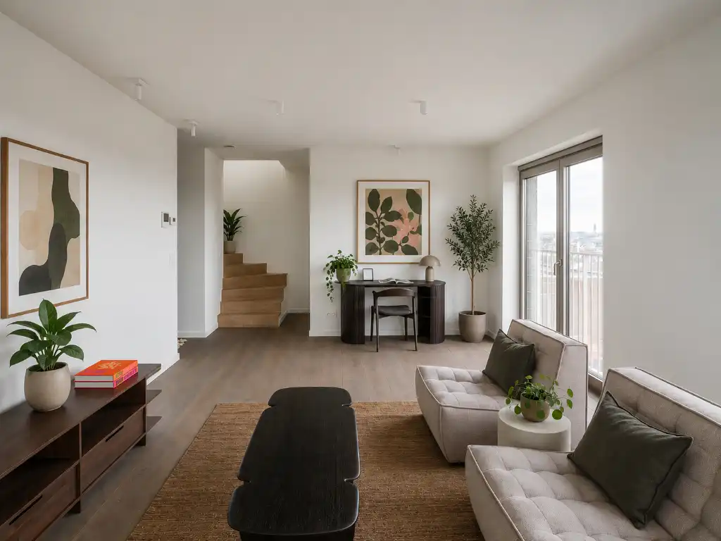 Penthouse met twee volwaardige slaapkamers en een uitzonderlijk terras met panoramisch zicht over Gent en zijn torens. foto 8