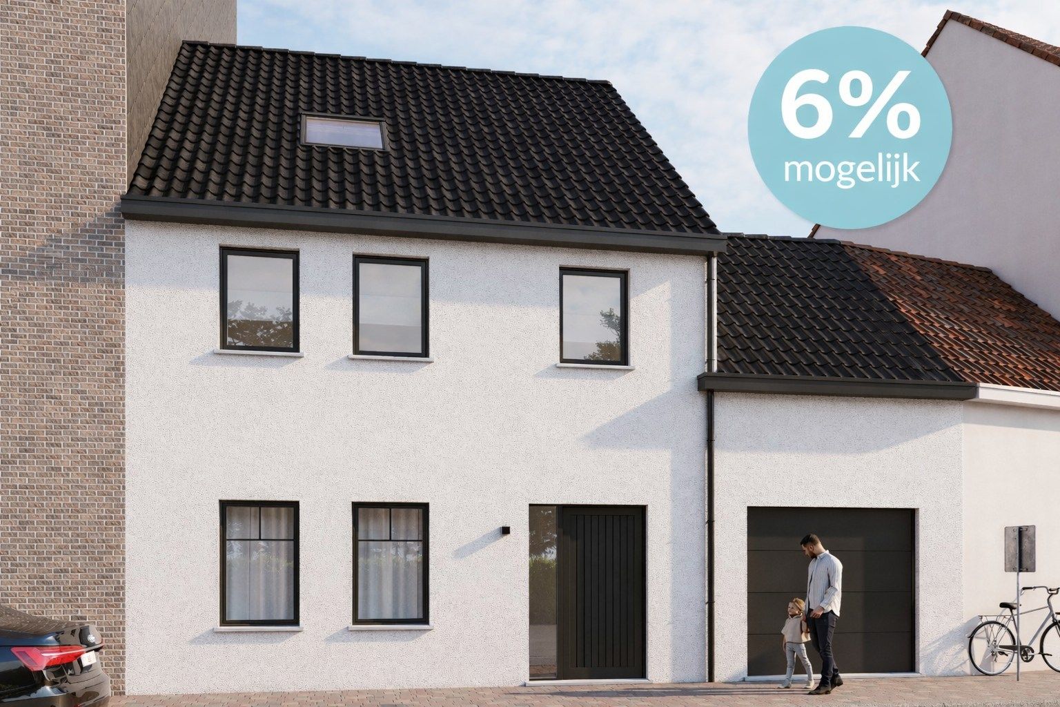 NIEUWbouwwoning met 3 slaapkamers, zuidgerichte tuin en garage in Menen foto {{pictureIndex}}