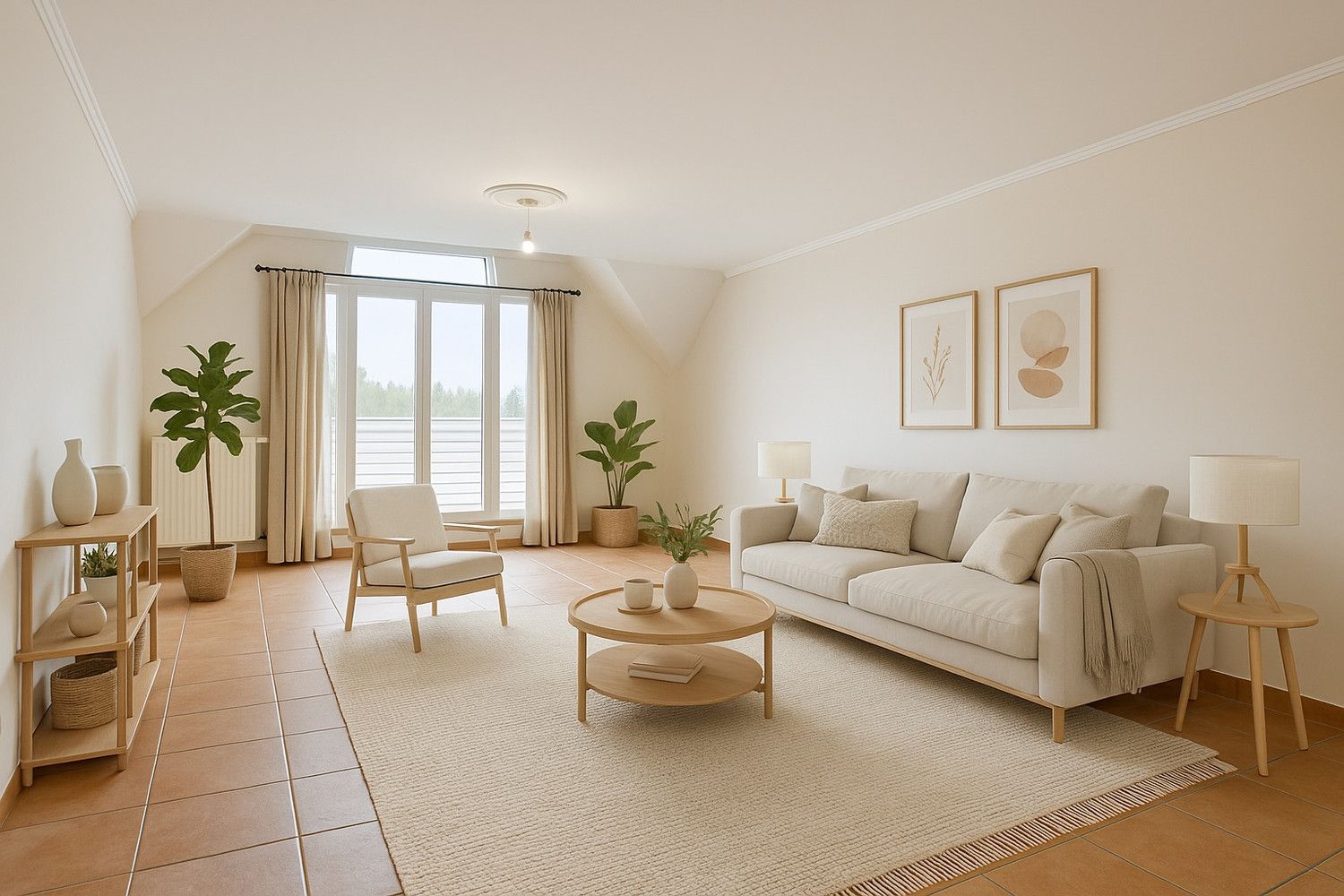 RUIM EN LICHT APPARTEMENT MET 3 SLPKS, TERRASSEN EN GARAGE IN HET HARTJE VAN LUMMEN! foto {{pictureIndex}}