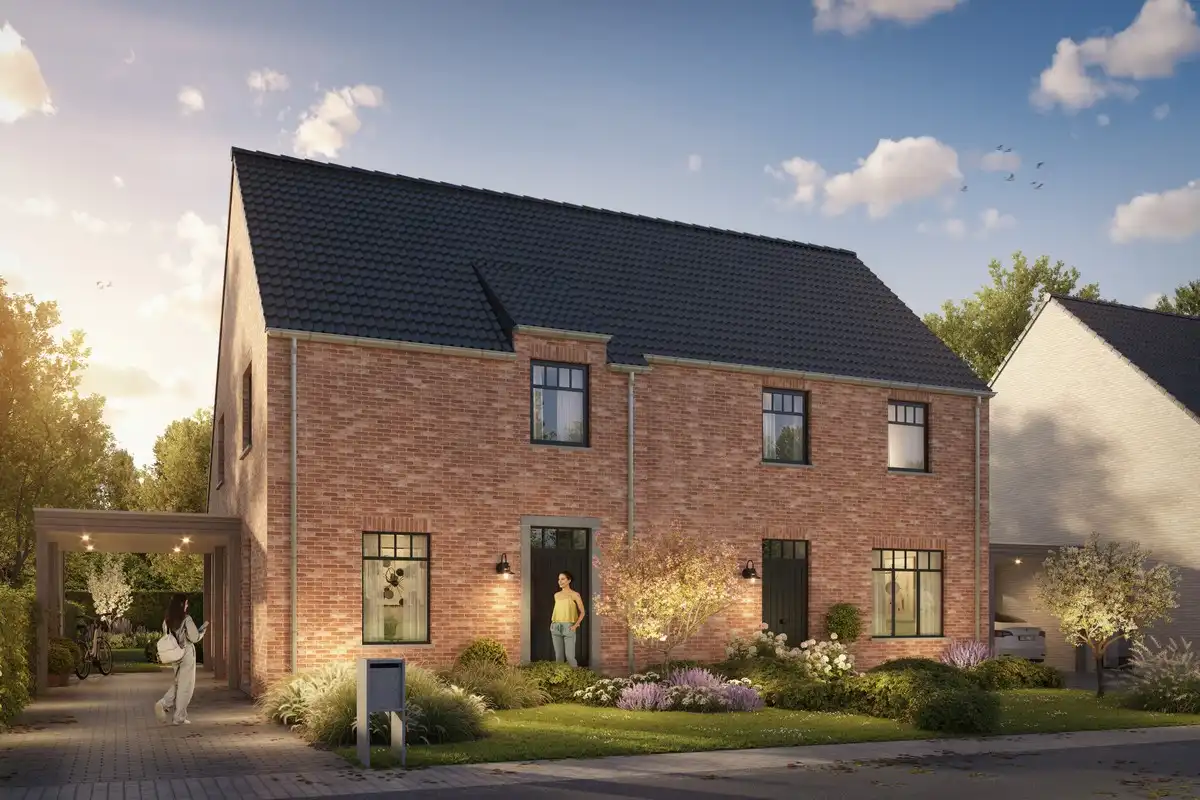 Landelijke, halfopen nieuwbouwwoning in Lede foto {{pictureIndex}}