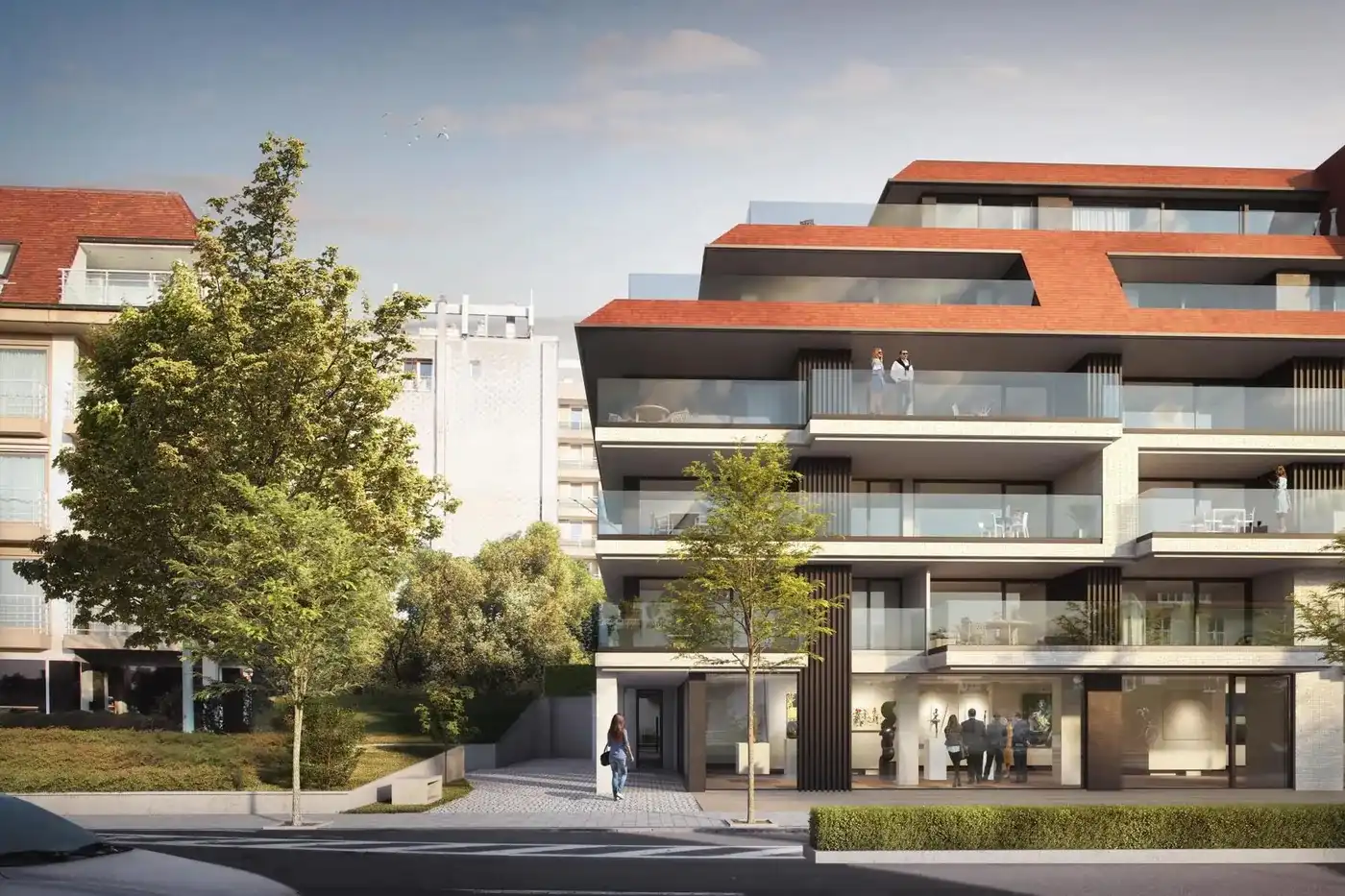 Handelspand op de Kustlaan in het Zoute, gevelbreedte 13m², design EL Architects foto 4