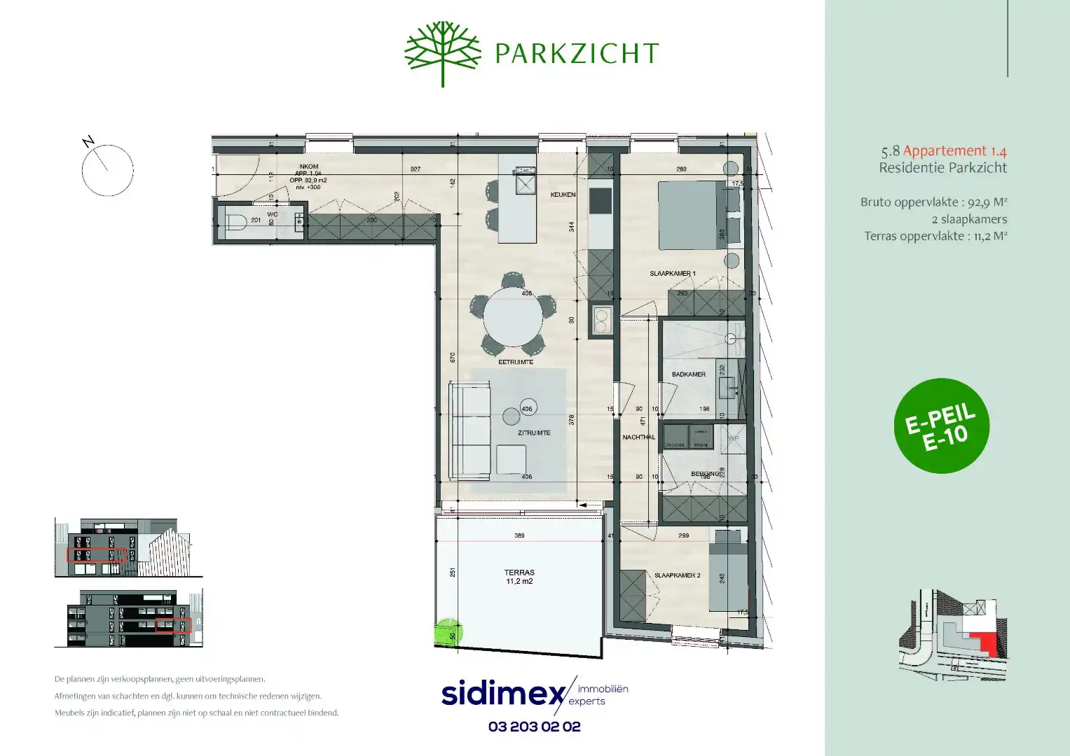  2 slpk appartement van ca. 92,9 m² en een terras van ca. 11,2 m² foto 5
