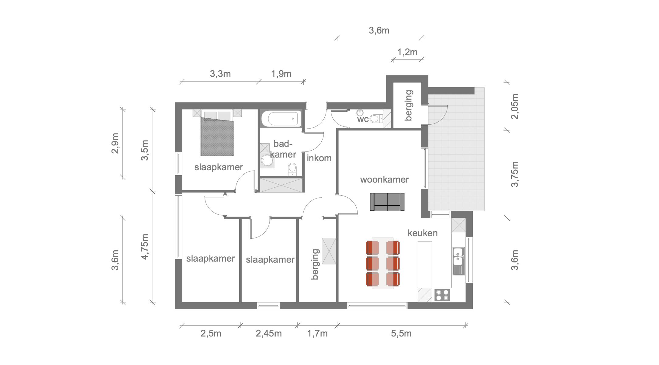 Appartement van 95m2 met 1 autostaanplaats en terras van 11,6m2 foto 31