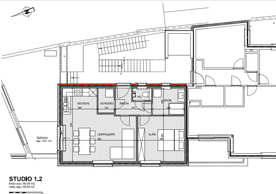 Exclusief app. met 1 slpk + zonnig terras!! foto 2