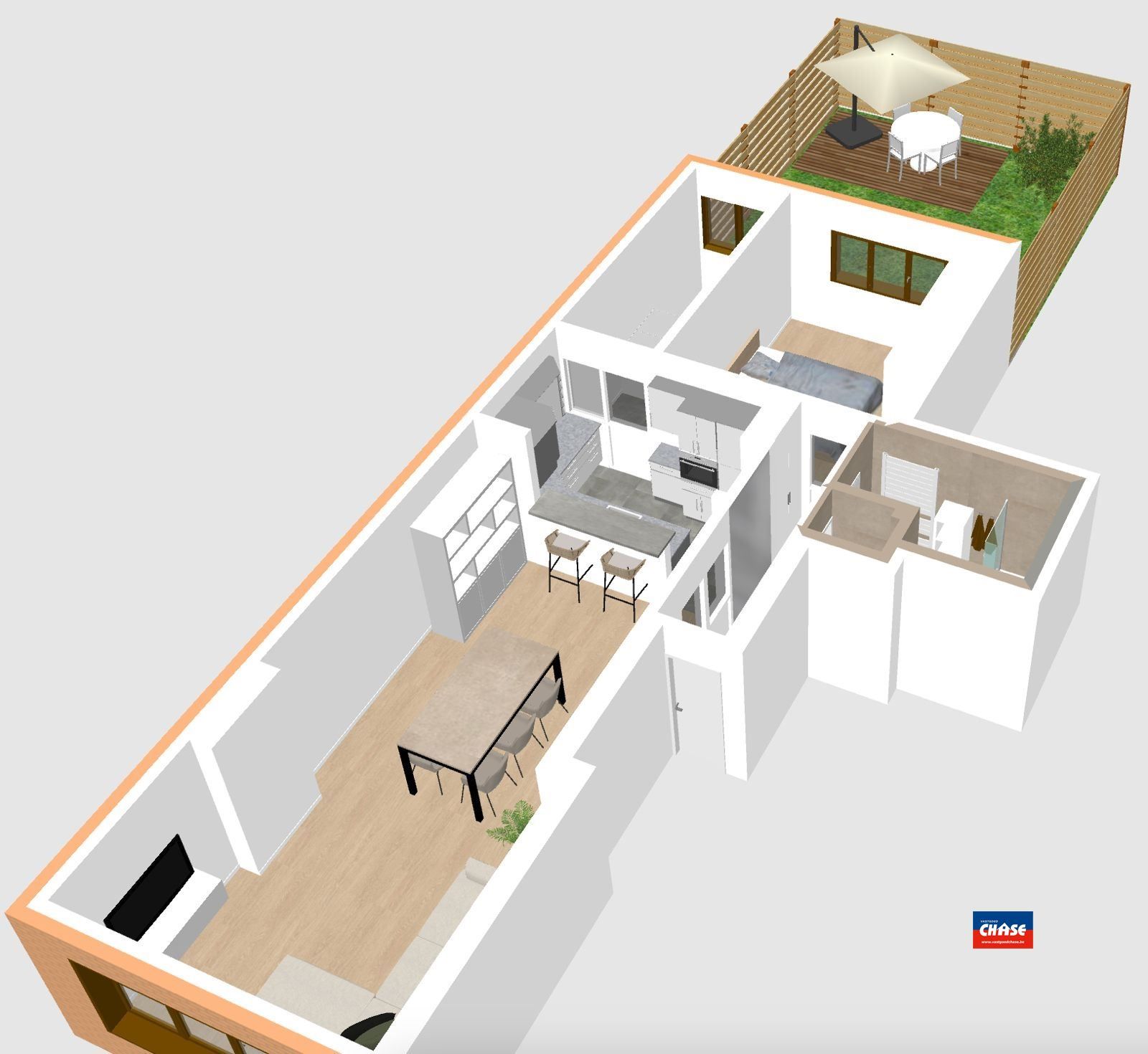 Gelijkvloersappartement met 1 slpk + tuin foto 15