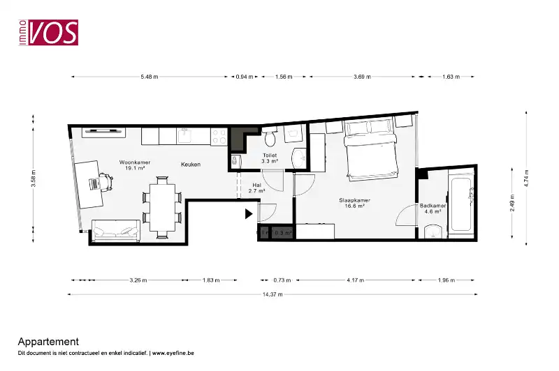 Aangenaam 1 - slaapkamer appartement in het centrum van Mechelen foto 13