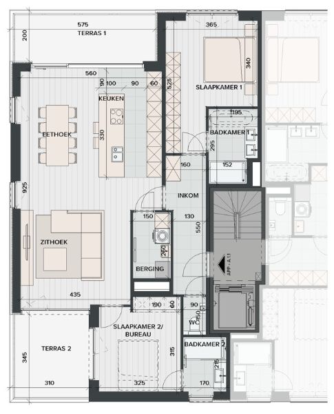 Lichtrijk doorkijkappartement met terras en uitzicht op het water foto 2