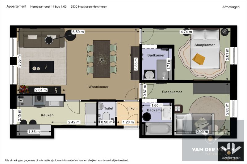Praktisch 2 SLPK-appartement op centrale ligging te Houthalen foto 2