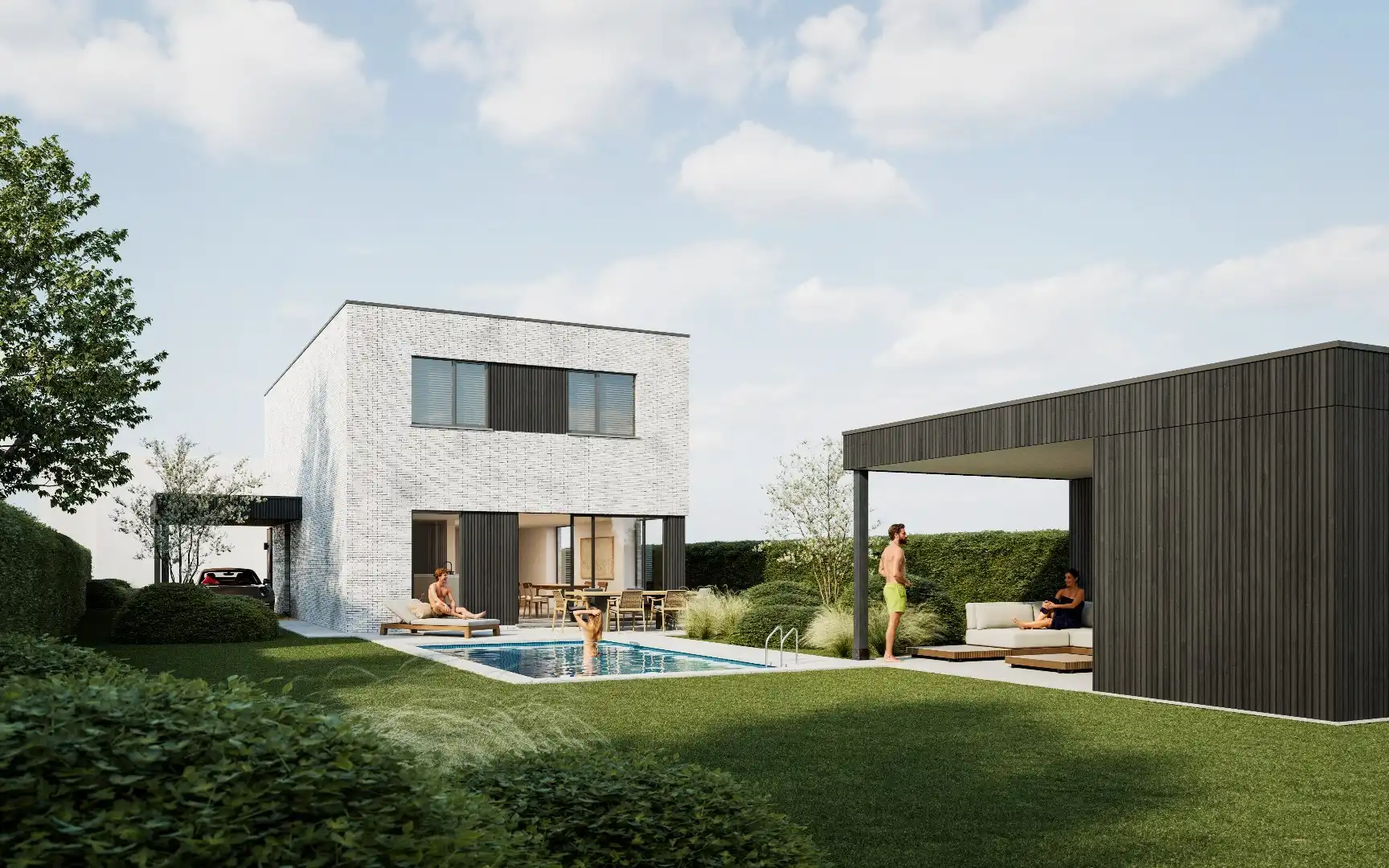 Moderne villa met mogelijkheid tot realiseren van zwembad/vijver en poolhouse (plannen aanwezig) te Koekelare foto 2