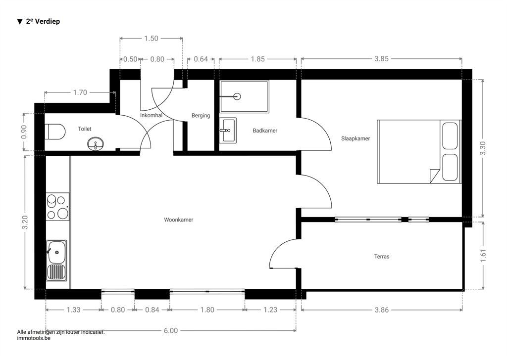 Recent appartement met terras en binnentuin foto 12