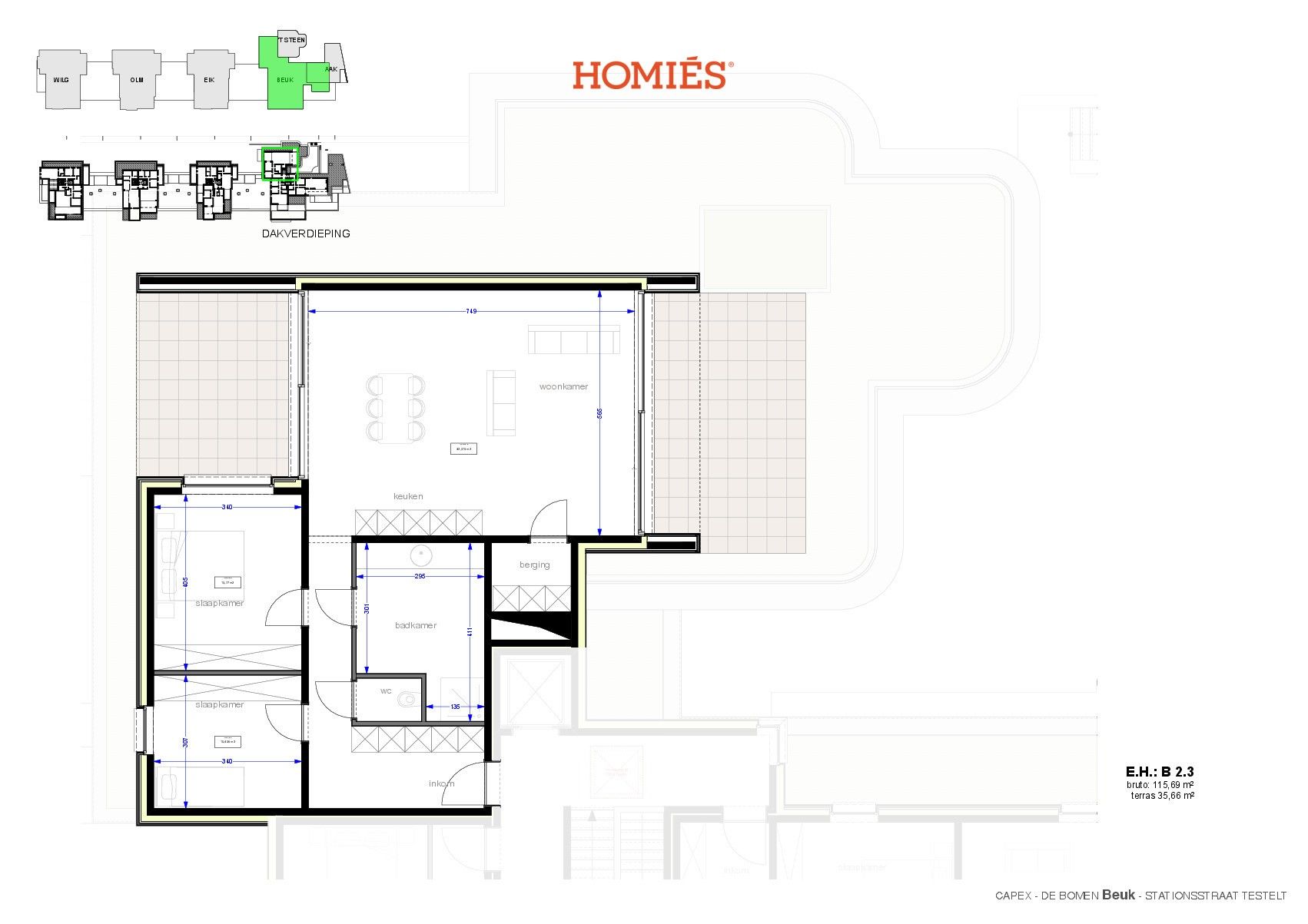 Penthouse met 2 slaapkamers en 2 terrassen foto 3