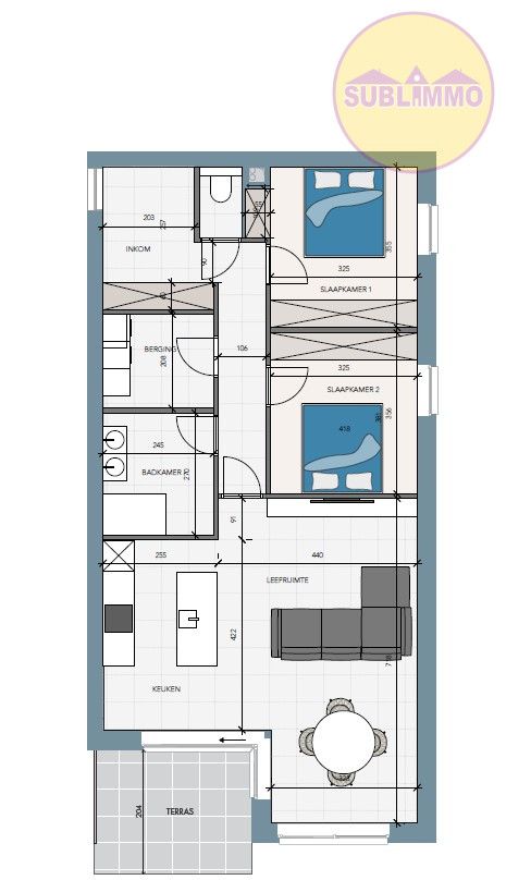 Nieuwbouwappartement op het gelijkvloers (105,40 m²) met 2 slaapkamers en terras met tuintje. foto 17