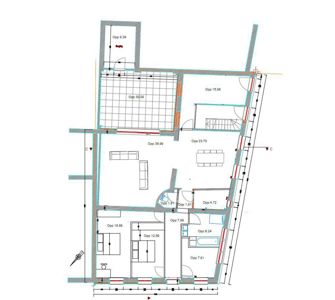 Gelijkvloers appartement met 2 slpks en terras nabij centrum foto 3