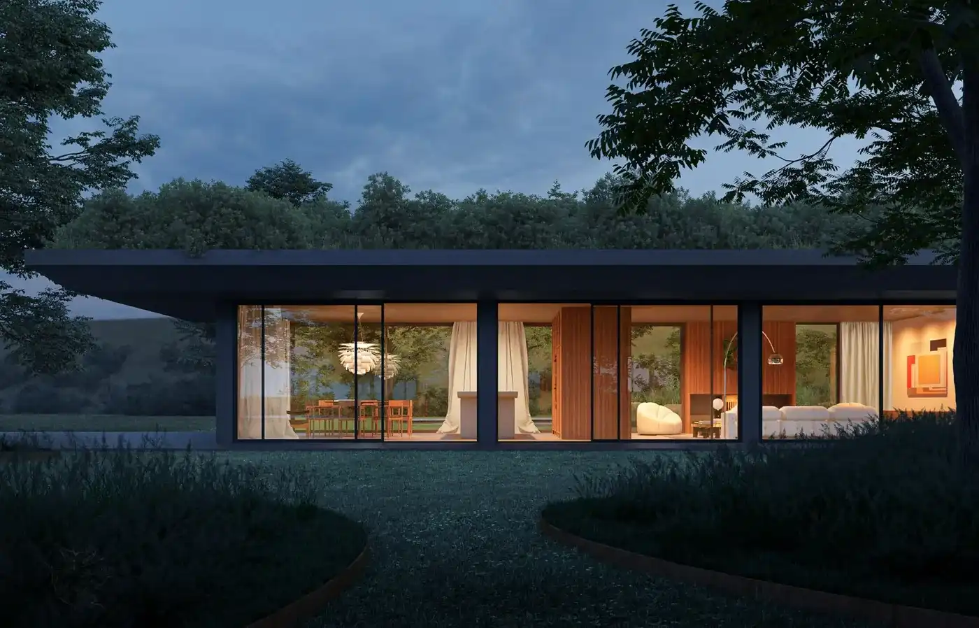 Perceel van 4940m² met uitzonderlijk vergund plan van een strakke moderne woning in een open omgeving te midden de natuur.  foto 8