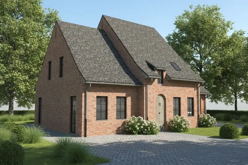 Nieuw te bouwen alleenstaande woning te Brielen. foto {{pictureIndex}}