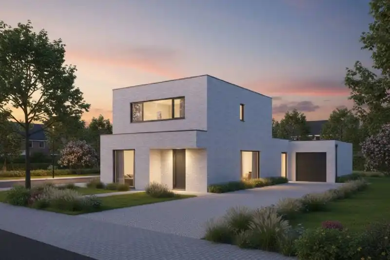 Nieuw te bouwen alleenstaande woning te Izegem. foto {{pictureIndex}}