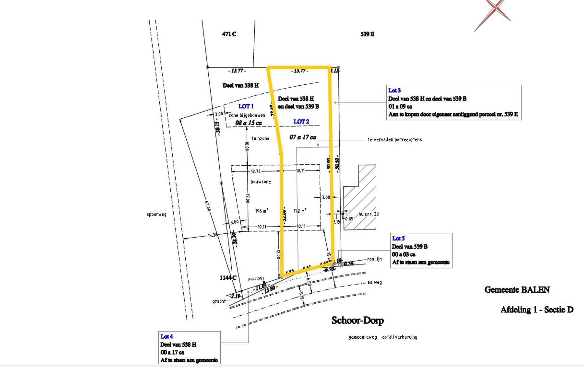 Mooi perceel bouwgrond HOB (lot 2) ca. 717 m² gelegen te Schoor-Dorp foto 2