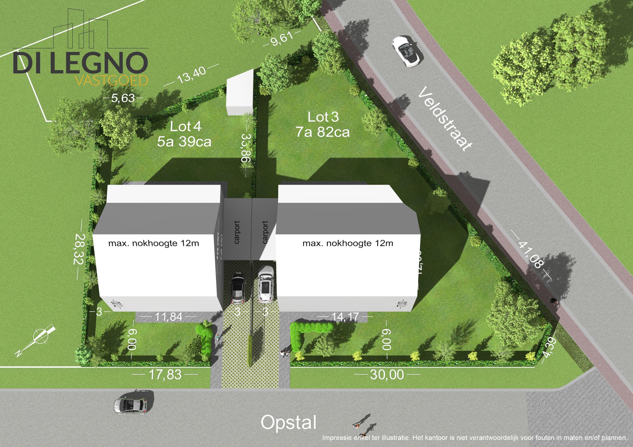 Bouwgrond voor open bebouwing, met oppervlakte van 782 m². foto 2