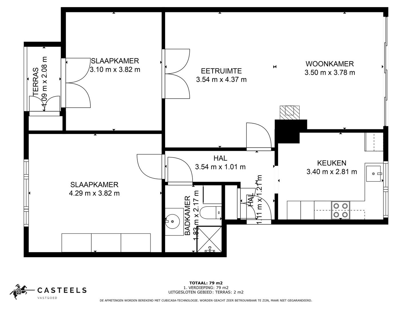 Gunstig gelegen appartement met EPC B en vernieuwde badkamer in Wondelgem foto 18