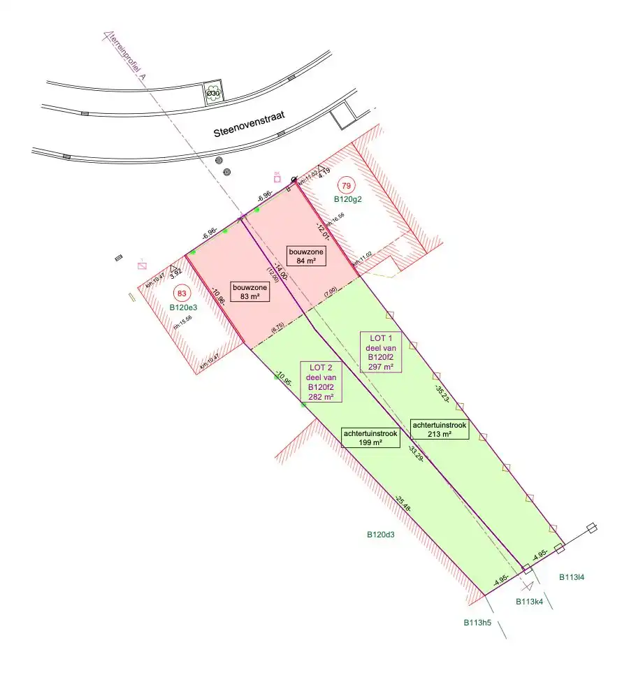 Bouwgrond LOT 1, mooie perceelsgrootte, te verkavelen in rustige woonwijk Konterdam Oostende foto 2