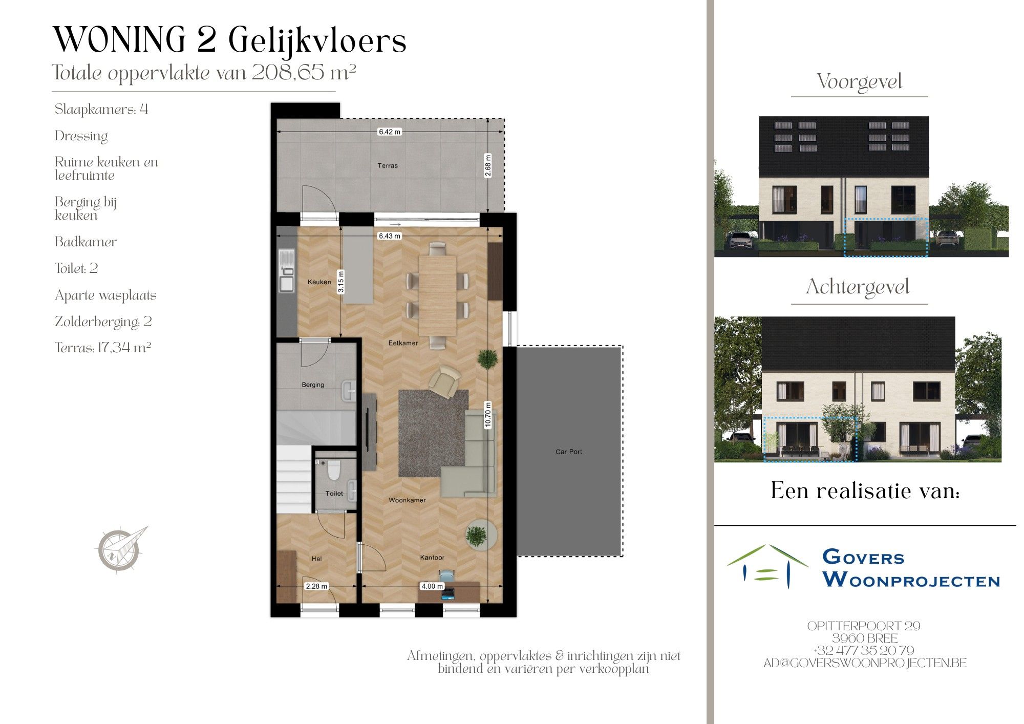 Zeer ruime bij centrum gelegen woning met 4 slpks, carport en tuinberging op ca 435 m². Energie label A+ foto 5