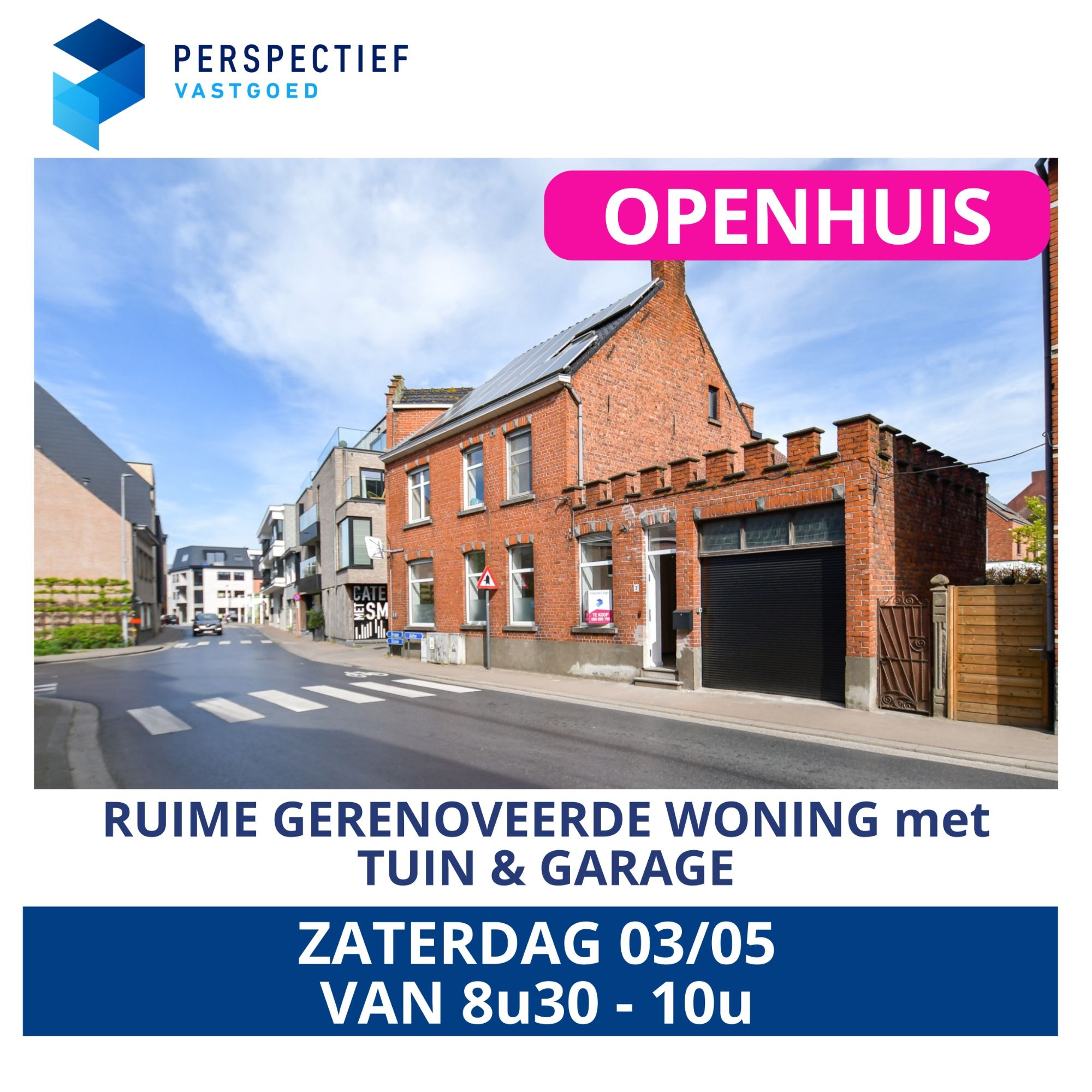| OPENHUISMOMENT ZATERDAG 03/05 - 8u30 - 10u | RUIME GERENOVEERDE WONING met TUIN & GARAGE foto {{pictureIndex}}