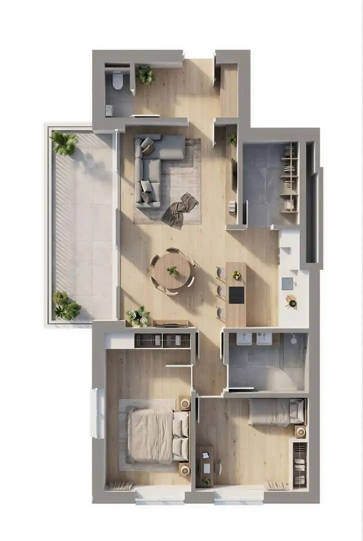 Nieuwbouw 2 slpk app met terras van 15m² met 6% BTW mogl foto {{pictureIndex}}