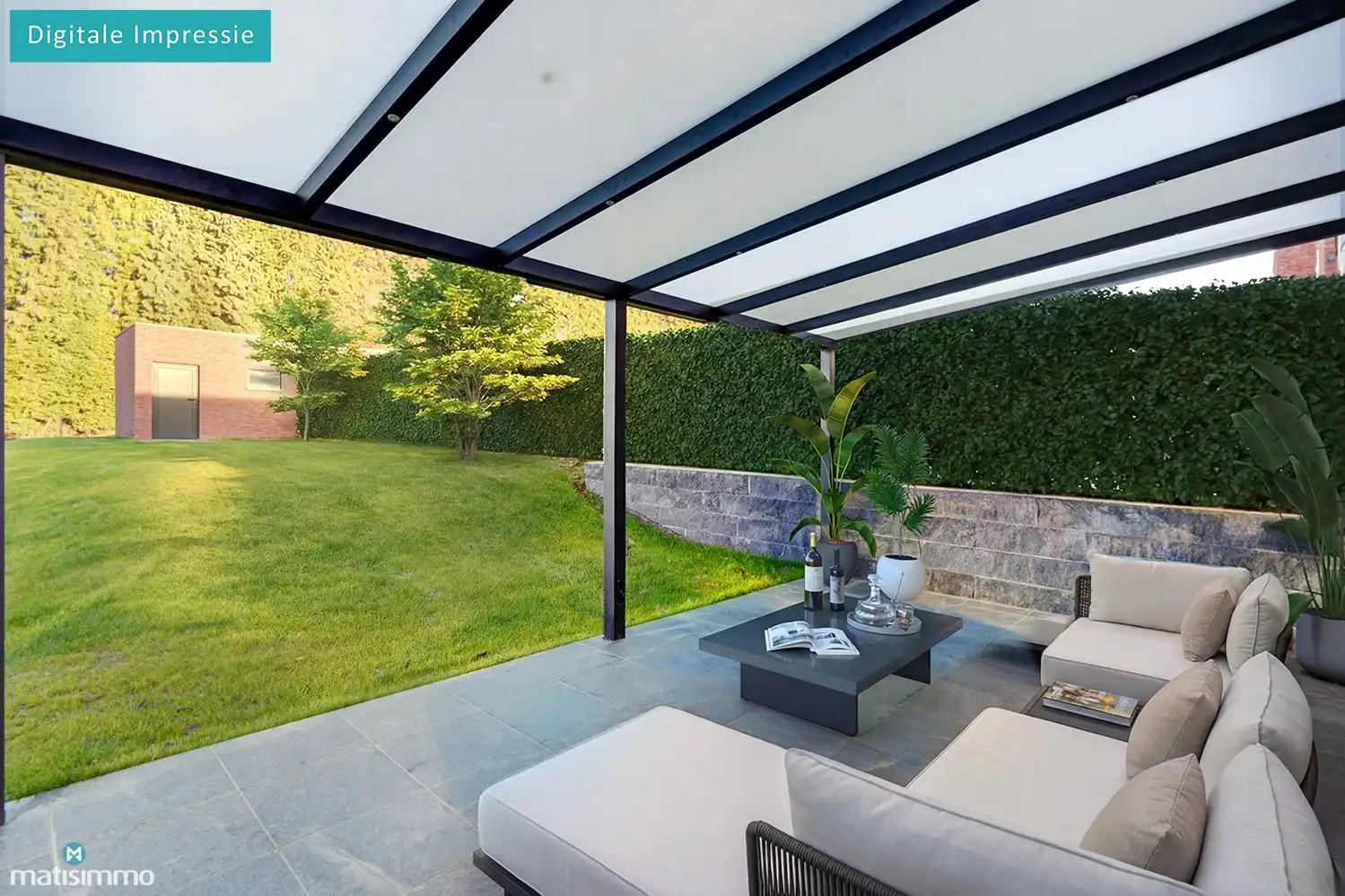 VOLLEDIG AFGEWERKTE EN GESCHILDERDE NIEUWBOUWWONING (EPB E10) MET 3 SLAAPKAMERS, OVERDEKT TERRAS, 2 GARAGES, KELDER EN AANGELEGDE TUIN IN WERM foto 33