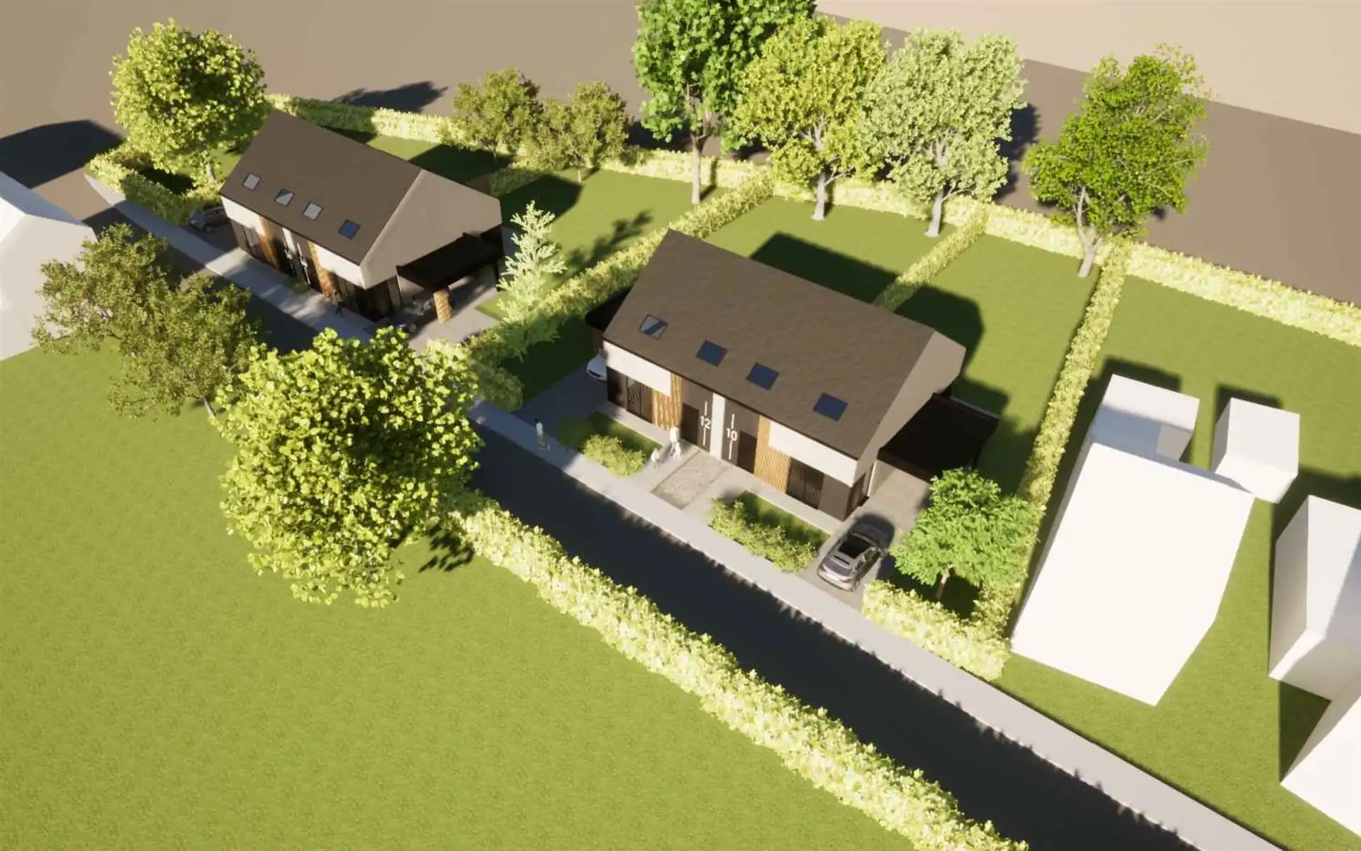  Projectgrond met vergunning voor 4 halfopen woningen foto {{pictureIndex}}