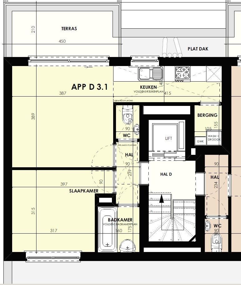 App. met 1 slpk, groot terras en garage foto 16
