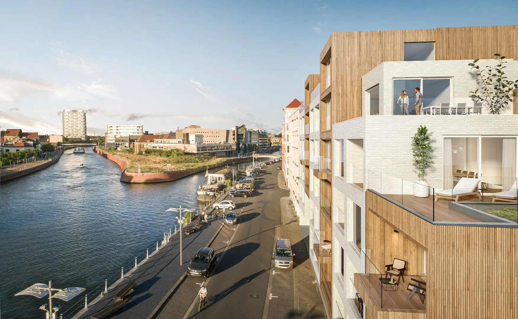 Verhuurd Appartement ( 93,1 m²) aan de Leie met 2 kamers en een terras (van 5,2 m²) foto {{pictureIndex}}