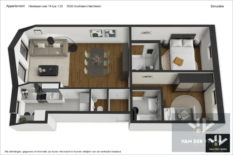 Praktisch 2 SLPK-appartement op centrale ligging te Houthalen foto 15