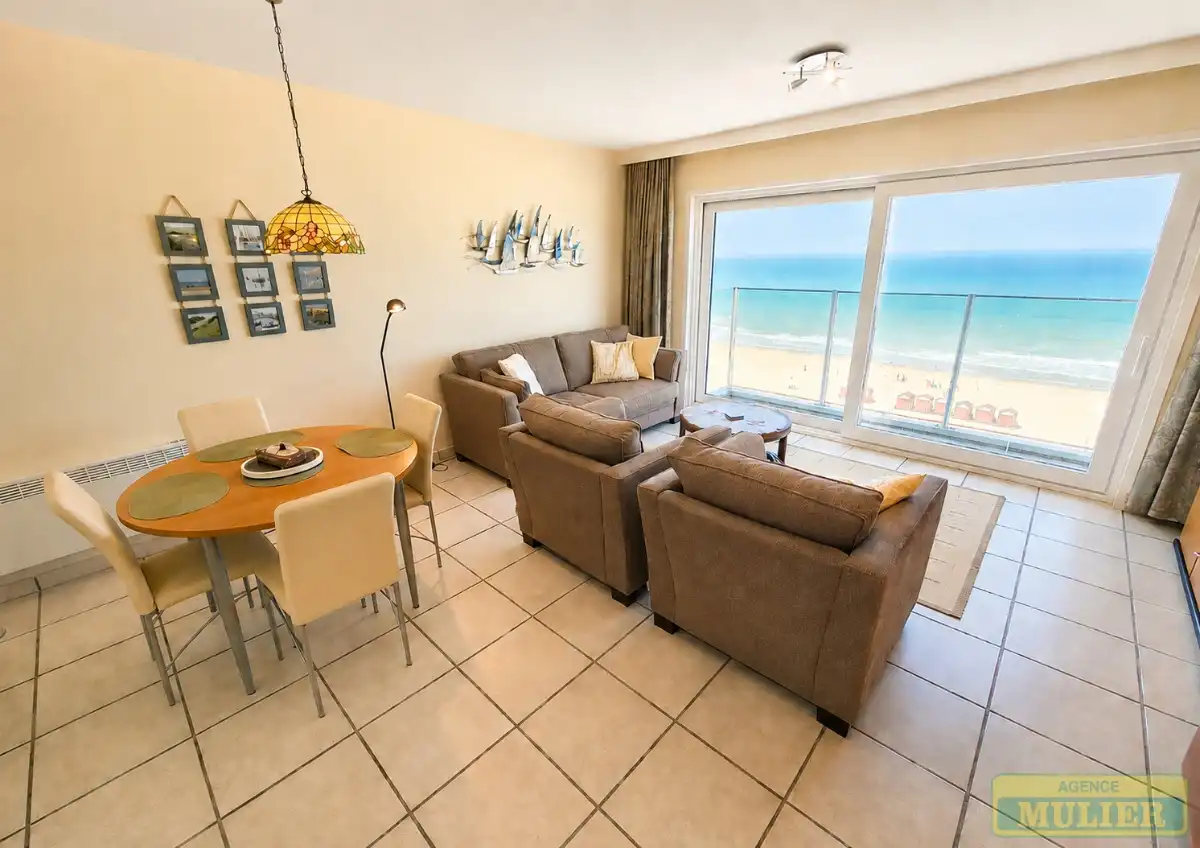 APPARTEMENT MET FRONTAAL ZEEZICHT TE KOOP TE DE PANNE foto {{pictureIndex}}