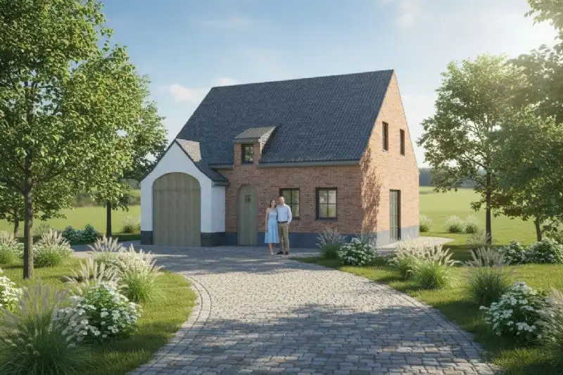 Nieuw te bouwen alleenstaande woning te Orroir. foto {{pictureIndex}}