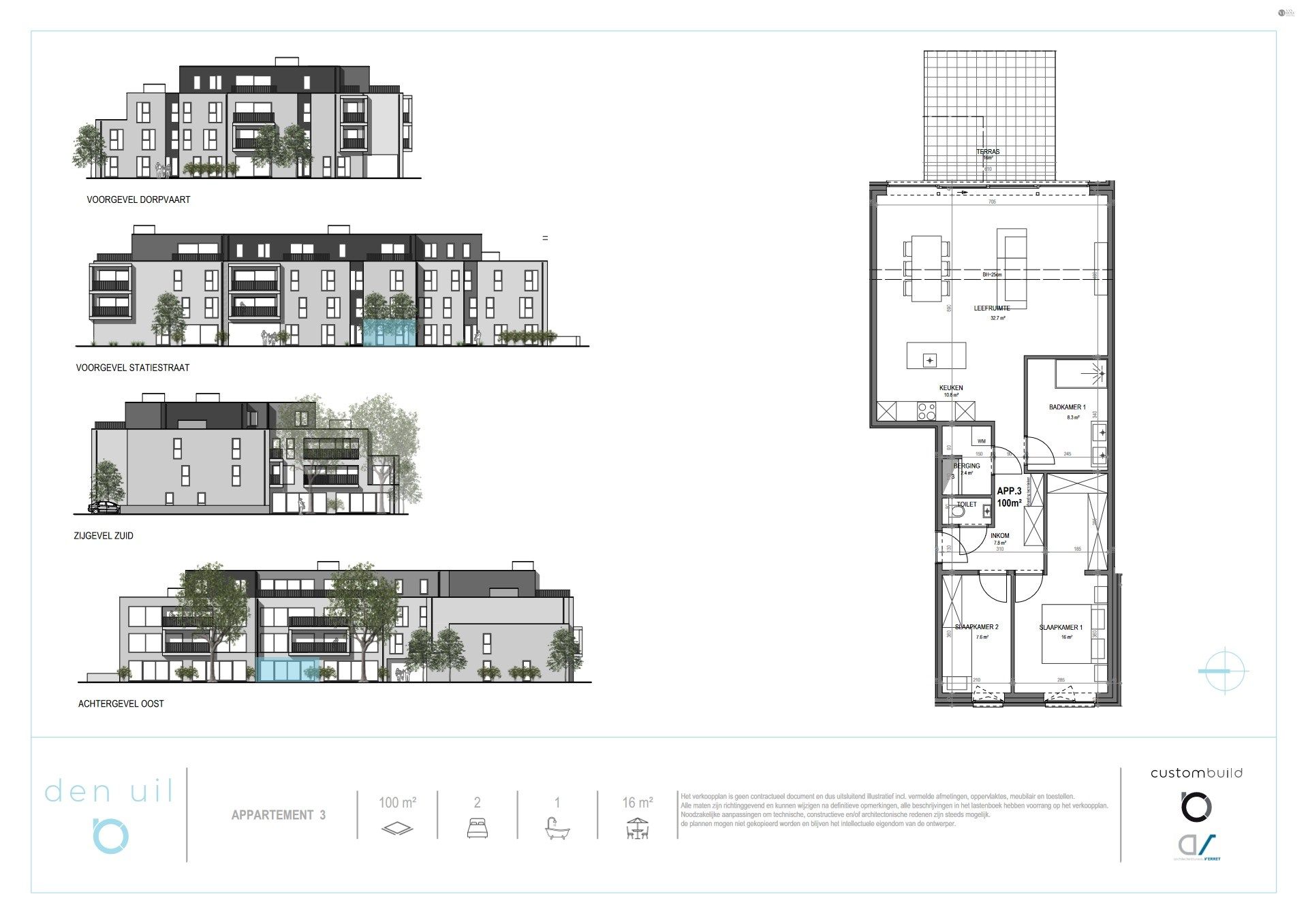 Gelijkvloers 2 slaapkamer appartement met Oost gericht terras foto {{pictureIndex}}