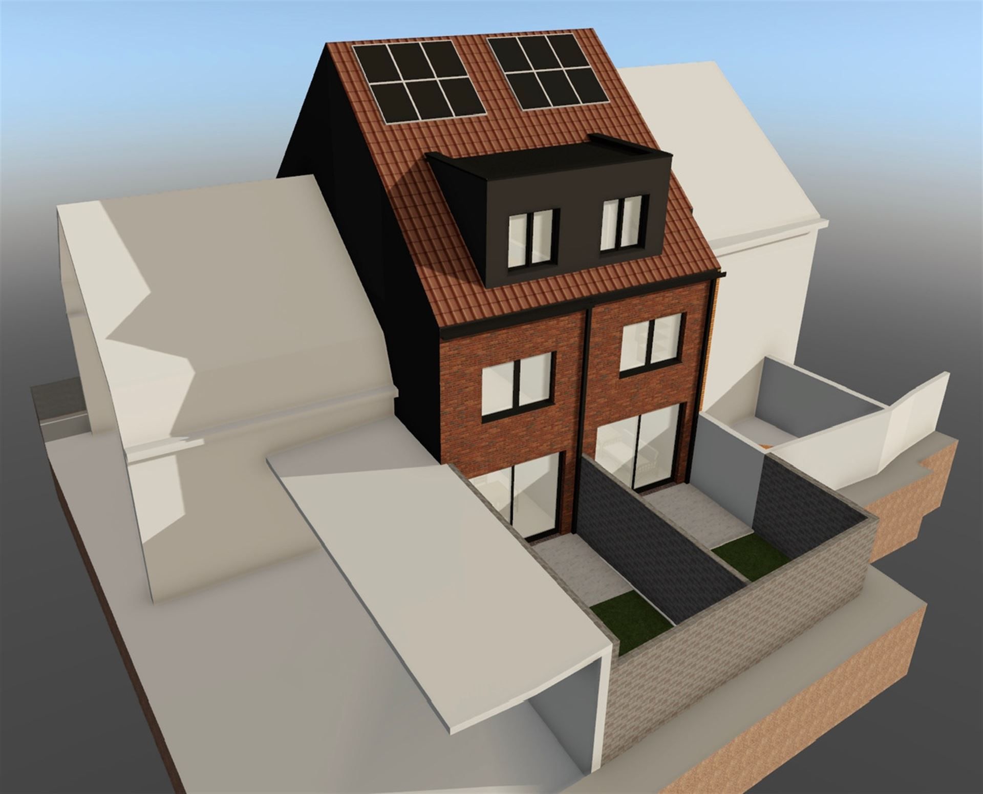Project voor 2 woningen in gesloten bebouwing. foto 4