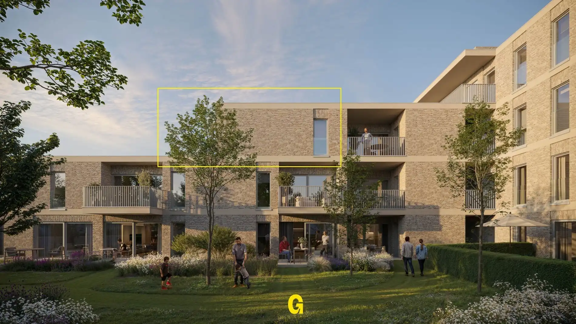 Nieuwbouwappartement op de 2de verdieping met 2 slaapkamers en dakterras met zicht op de tuin, in res. de Boomgaard vlakbij het centrum van Hoeselt foto {{pictureIndex}}
