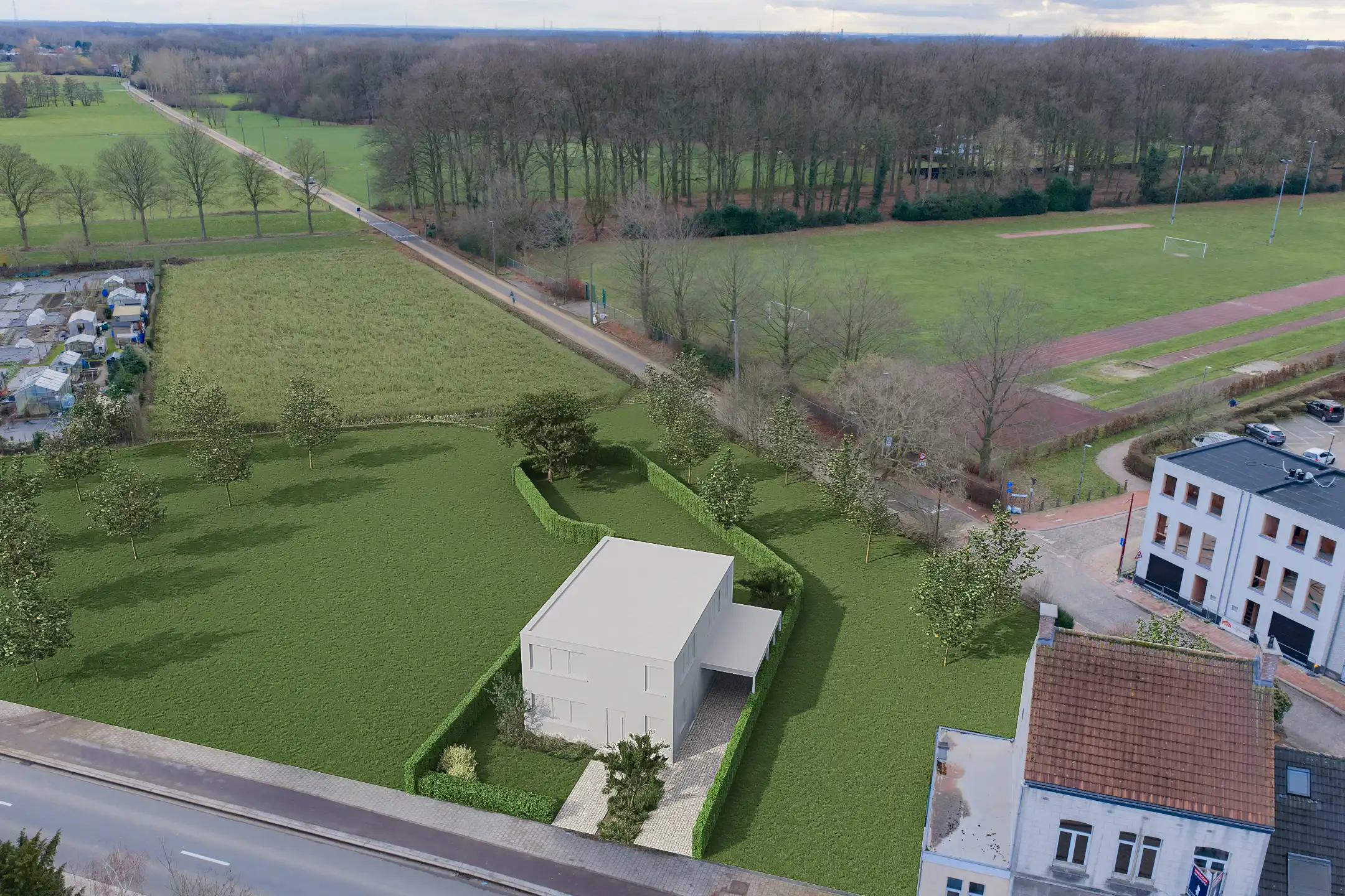 Bouwgrond voor open bebouwing (623 m²) in centrum Boechout foto {{pictureIndex}}