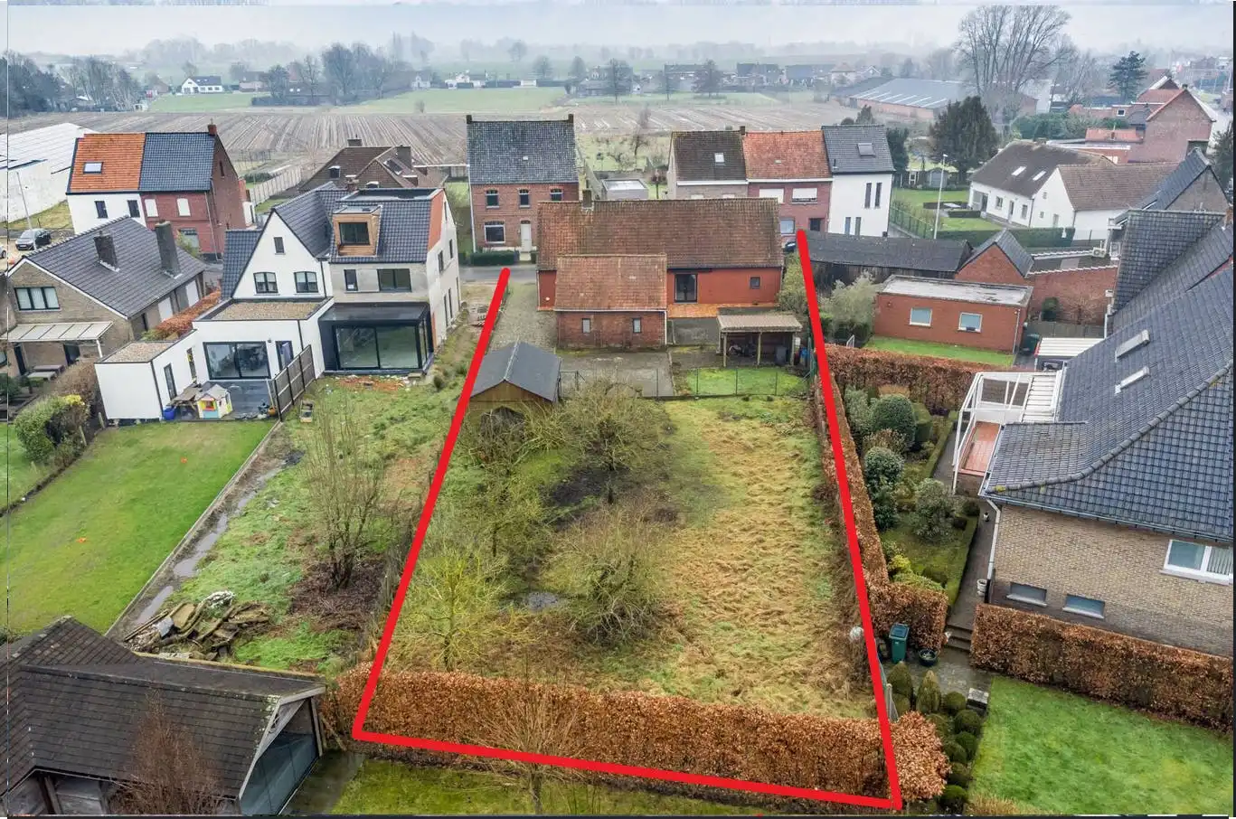 Verkaveld stuk bouwgrond voor 2 loten te koop in Waregem  foto {{pictureIndex}}