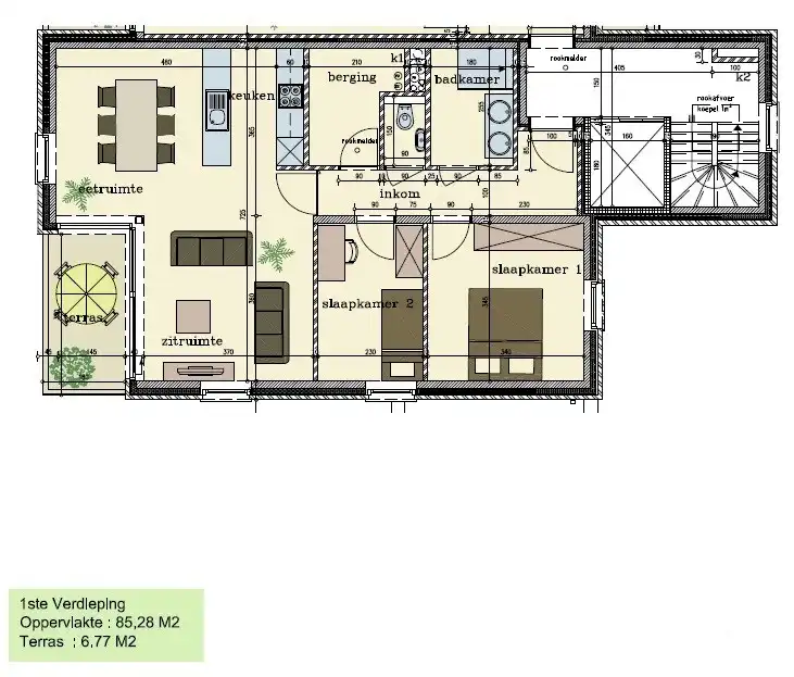 Appartement met 2 slaapkamers en garagebox te Westrozebeke foto 2