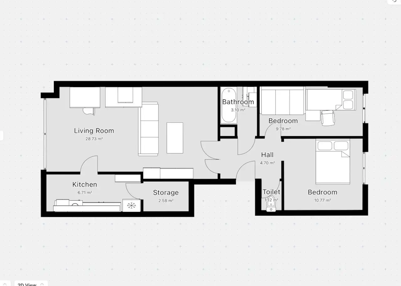 2 slaapkamer appartement foto 14