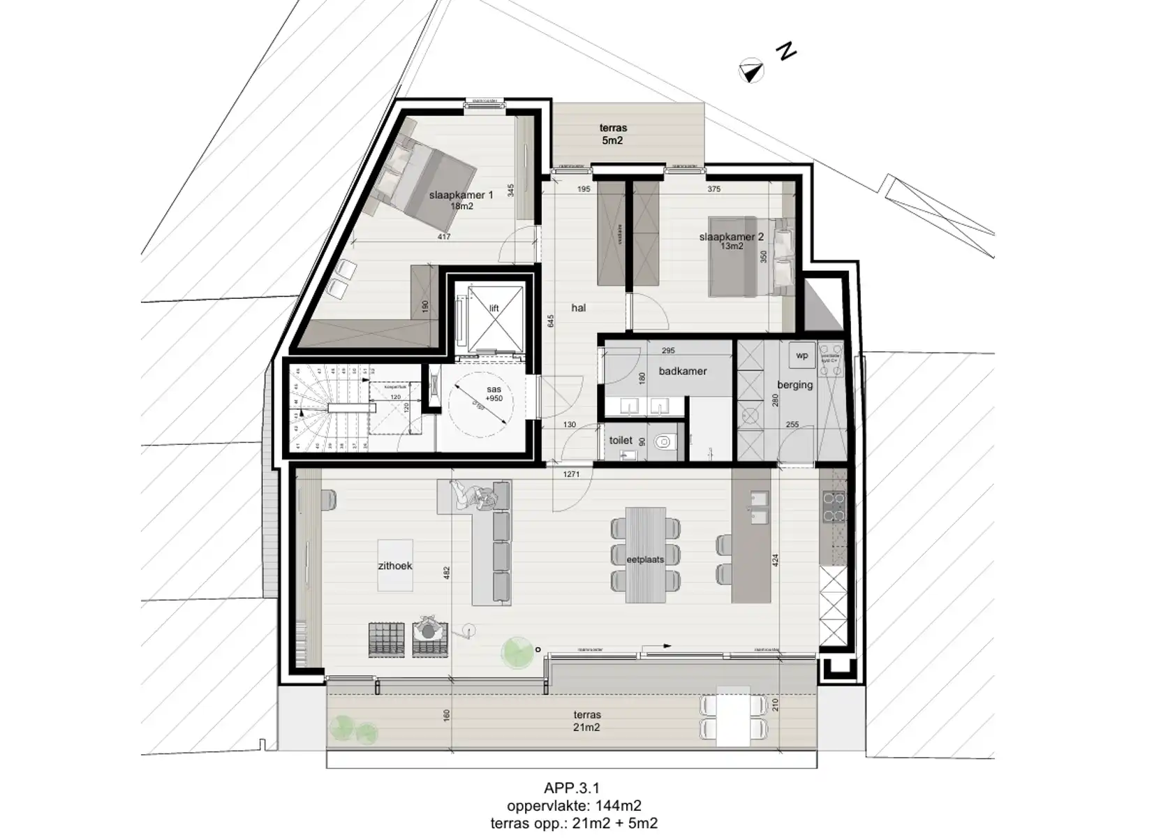 Nieuwbouw penthouse in het centrum van Tielt  foto 5