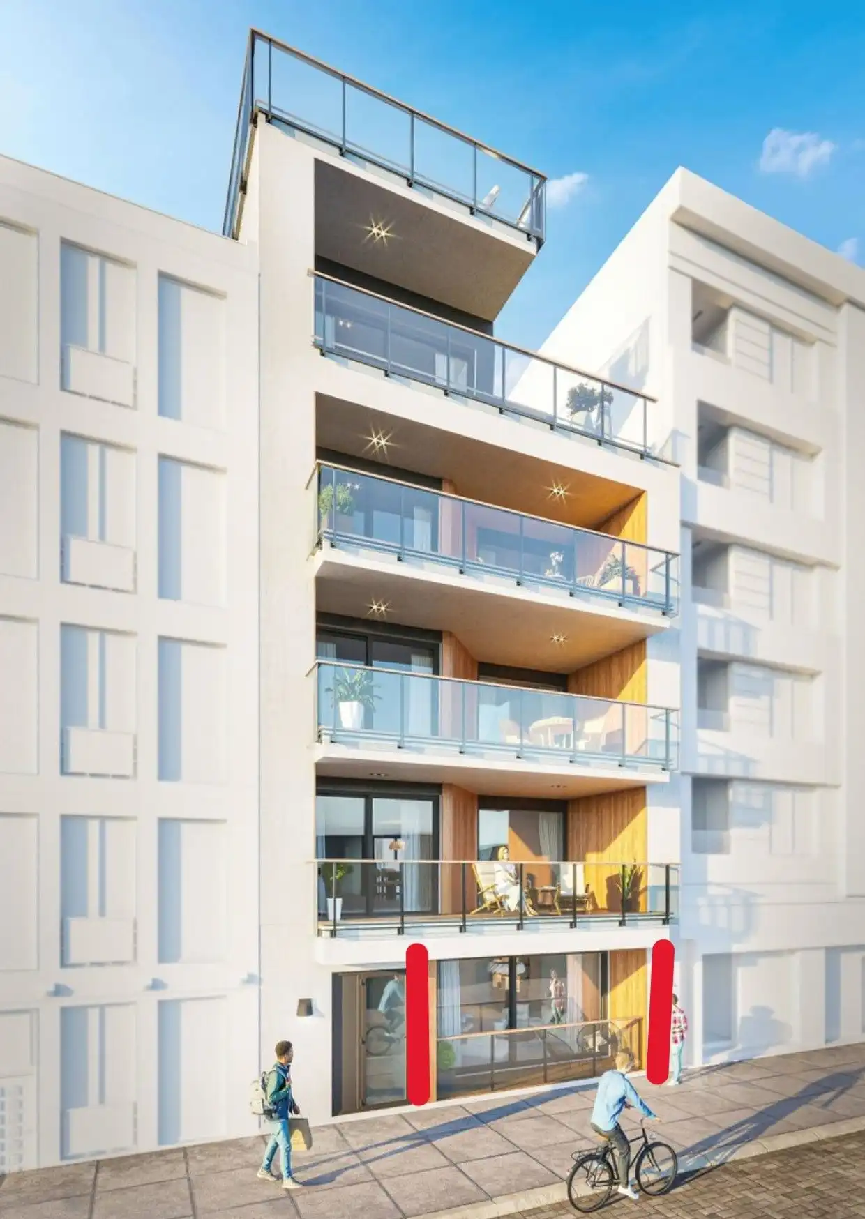 INSTAPKLAAR GELIJKVLOERS APPARTEMENT MET TERRASSEN NABIJ ZEE foto {{pictureIndex}}