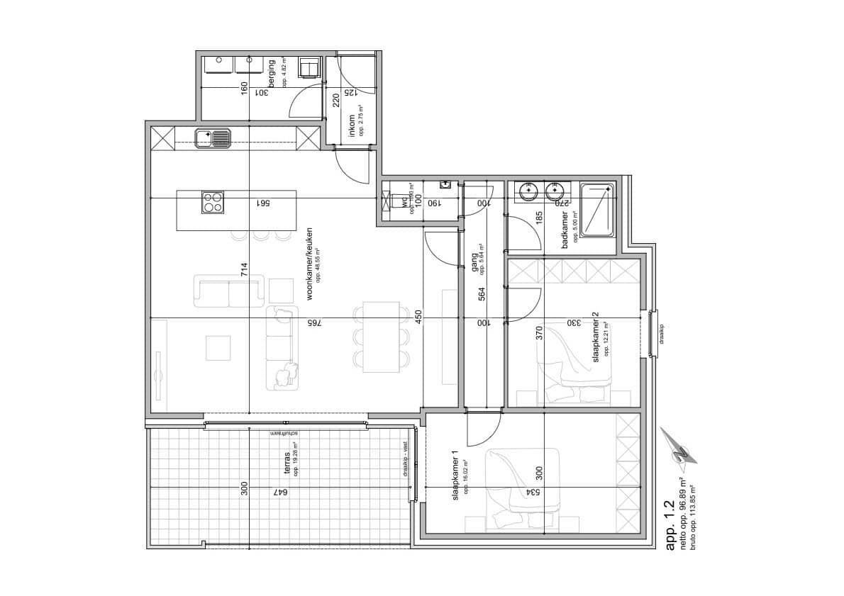 Instapklaar nieuwbouw appartement met 2 slaapkamers, terras, autostaanplaats en berging te Kinrooi foto 8