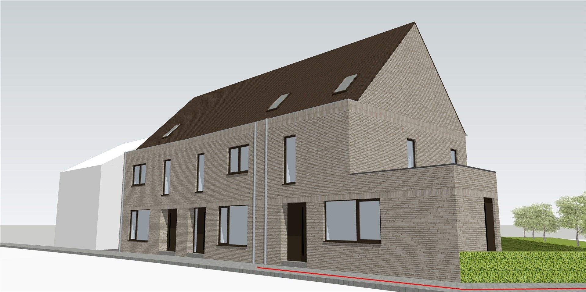 Hedendaagse halfopen nieuwbouwwwoning op een mooie woonlocatie in het hartje van Eksaarde foto {{pictureIndex}}