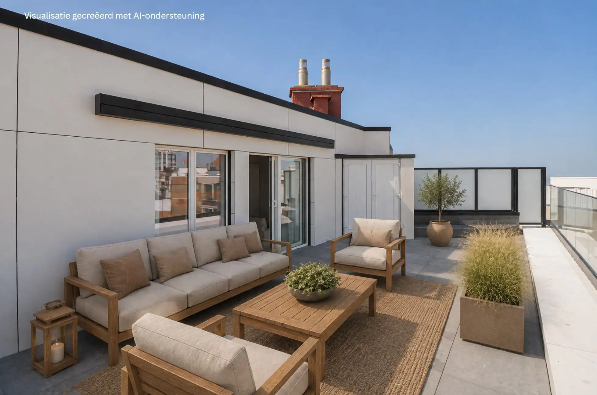 Volledig gerenoveerd dakappartement met een terras van ongeveer 45 m². foto 3