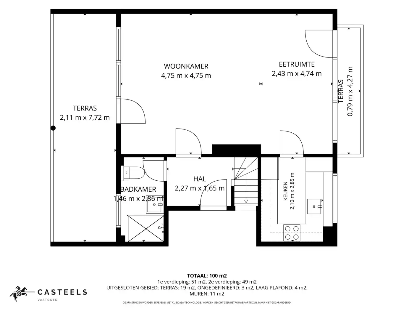 Gerenoveerd duplexappartement met groot terras, garage en 2 slaapkamers in Zelzate foto 13