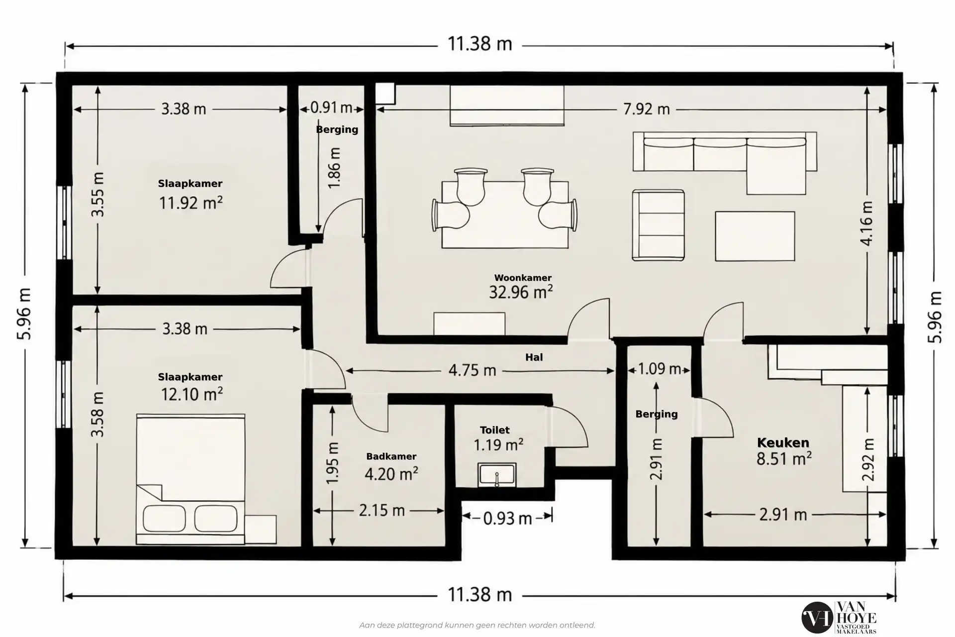 Ruim 2-slaapkamer appartement, bemeubeld en met bijhorende garage nabij het Donkmeer te Berlare foto 13